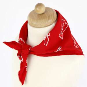 Czerwona, naturalna, bawełniana bandana reklamowa z nadrukiem i logo Amica