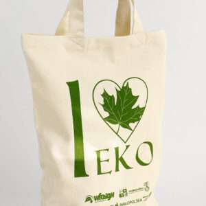 Naturalna torba bawełniana z nadrukiem I Love Eko, w kolorze ecru