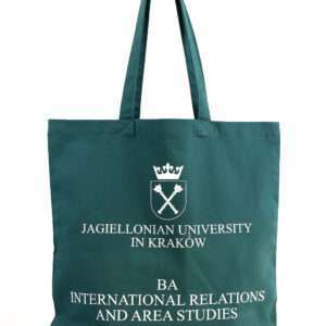 Zielona torba bawełniana z nadrukiem Uniwersytet Jagielloński